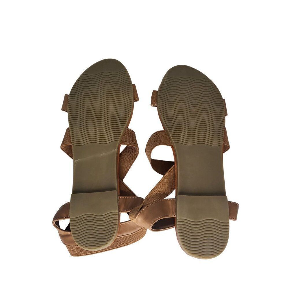 Sandalup Slingback Sandals Women Sz 10‎ Brown Adjustable Strap Flat Boho Summer - Picture 7 of 8